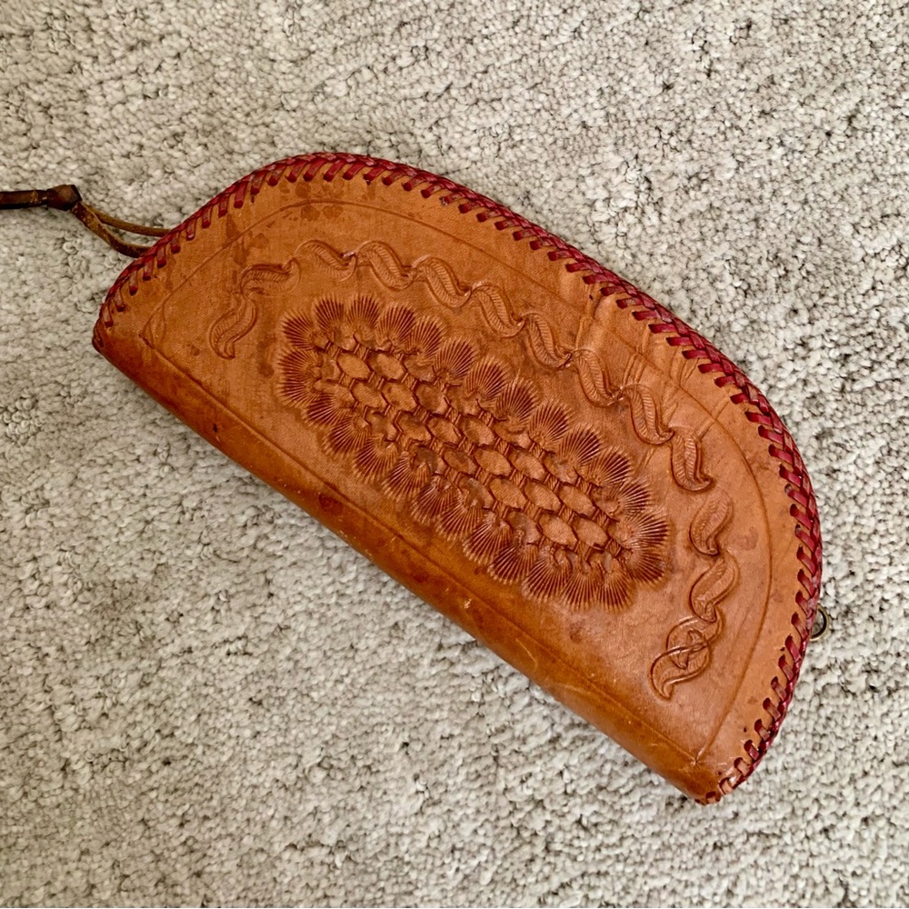 From the ‘50’s! Hand tooled leather bag